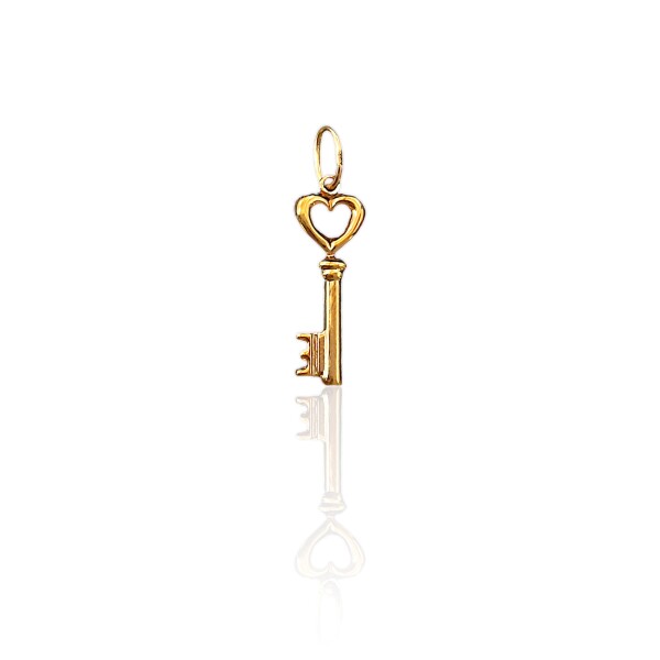 Dije Llave-Oro bajo-Sin piedra-CP8559 Sinpiedra