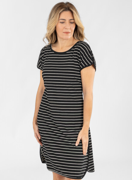 Vestido nautico rayas Negro