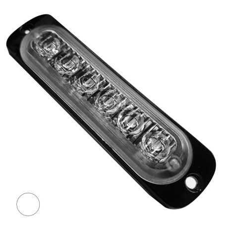 SEÑALIZACION - BARRAL BLANCO 12 LED 12/24V 112X41MM - SEÑALIZACION - BARRAL BLANCO 12 LED 12/24V 112X41MM -