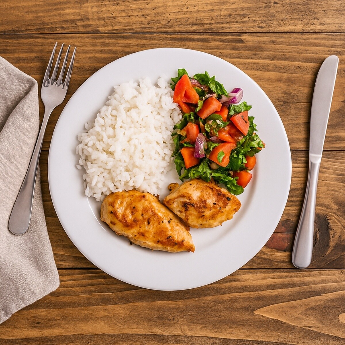 Plato Llano Actualite 25 cm Blanco Porcelana 