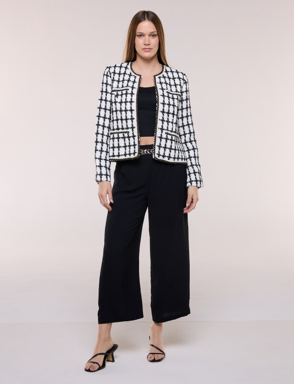 Chaqueta Boucle Tweed NEGRO/CRUDO