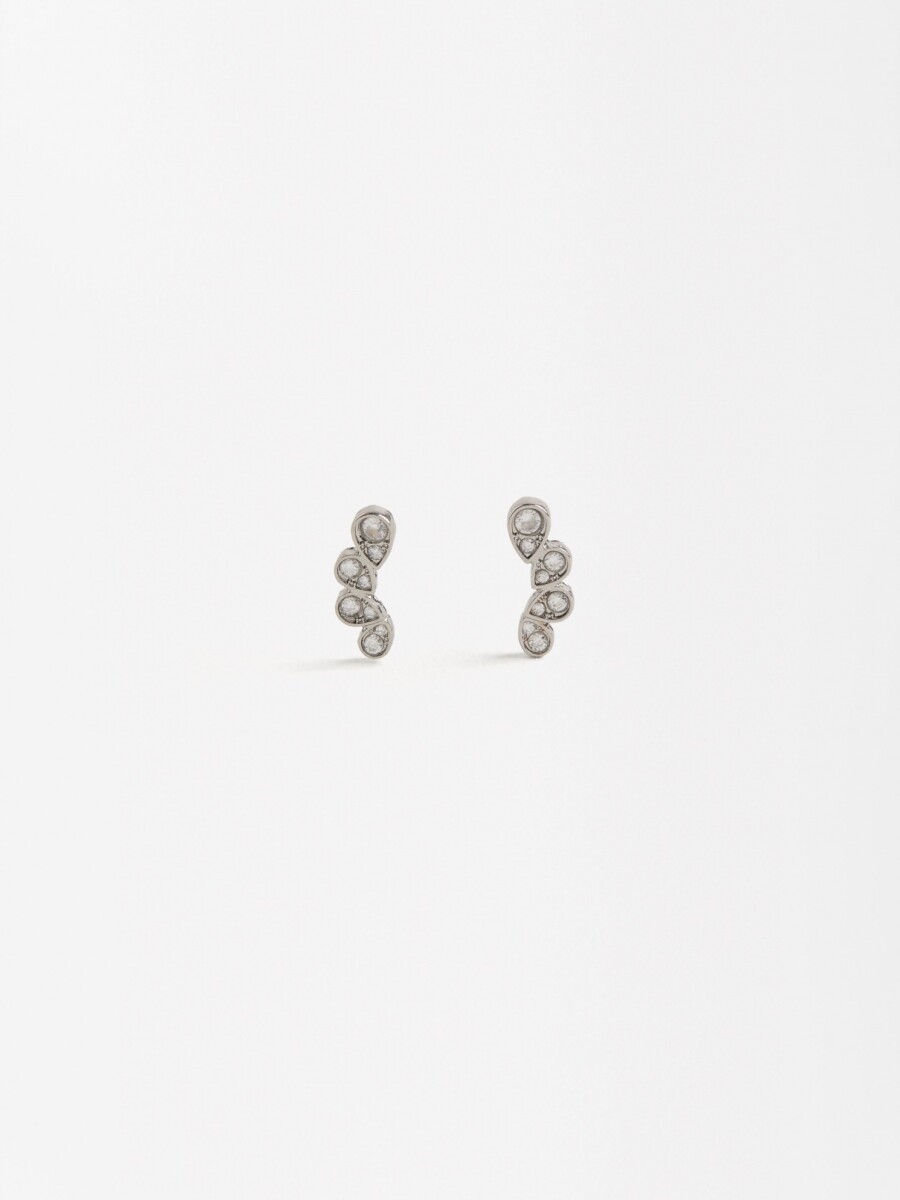 Pendientes Cortos Con Circonitas plateado