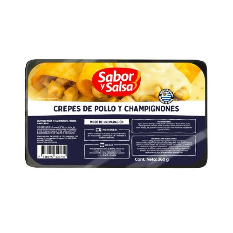 Crepes pollo champi c/salsa Sabor&Salsa - 360 g Crepes pollo champi c/salsa Sabor&Salsa - 360 g