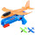 Avión Pistola Lanzador Espuma X3 Desarmable C/luz Celeste