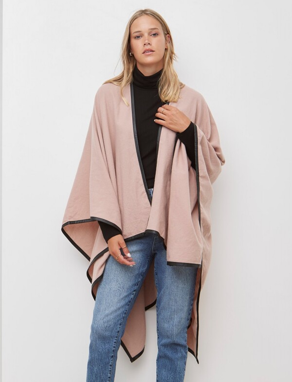 Ruana Soft Det Ribet ROSA OSCURO