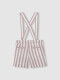 Pantalon Corto De Rayas Con Tirantes Berenjena