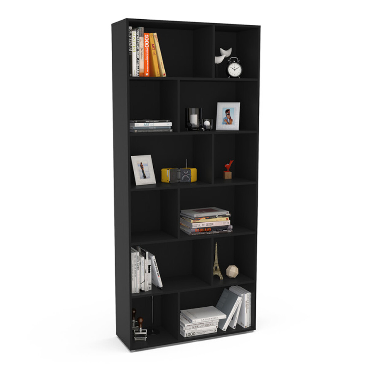 Biblioteca Xangai 441 12 Reparticiones De Mdf Ub - NEGRO 