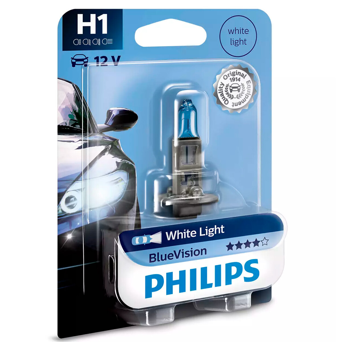 LAMPARA - HALOGENA 12V 55W H1 BLUE VISION BLISTER PHILIPS 