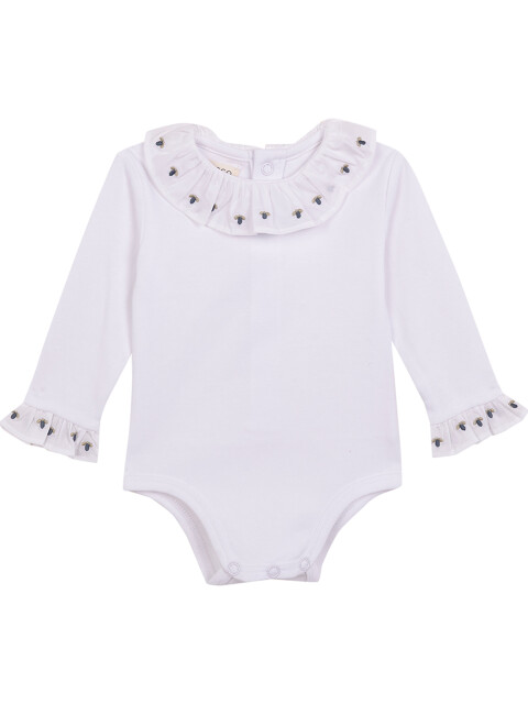 Body Manga Larga Con Blanco Optico