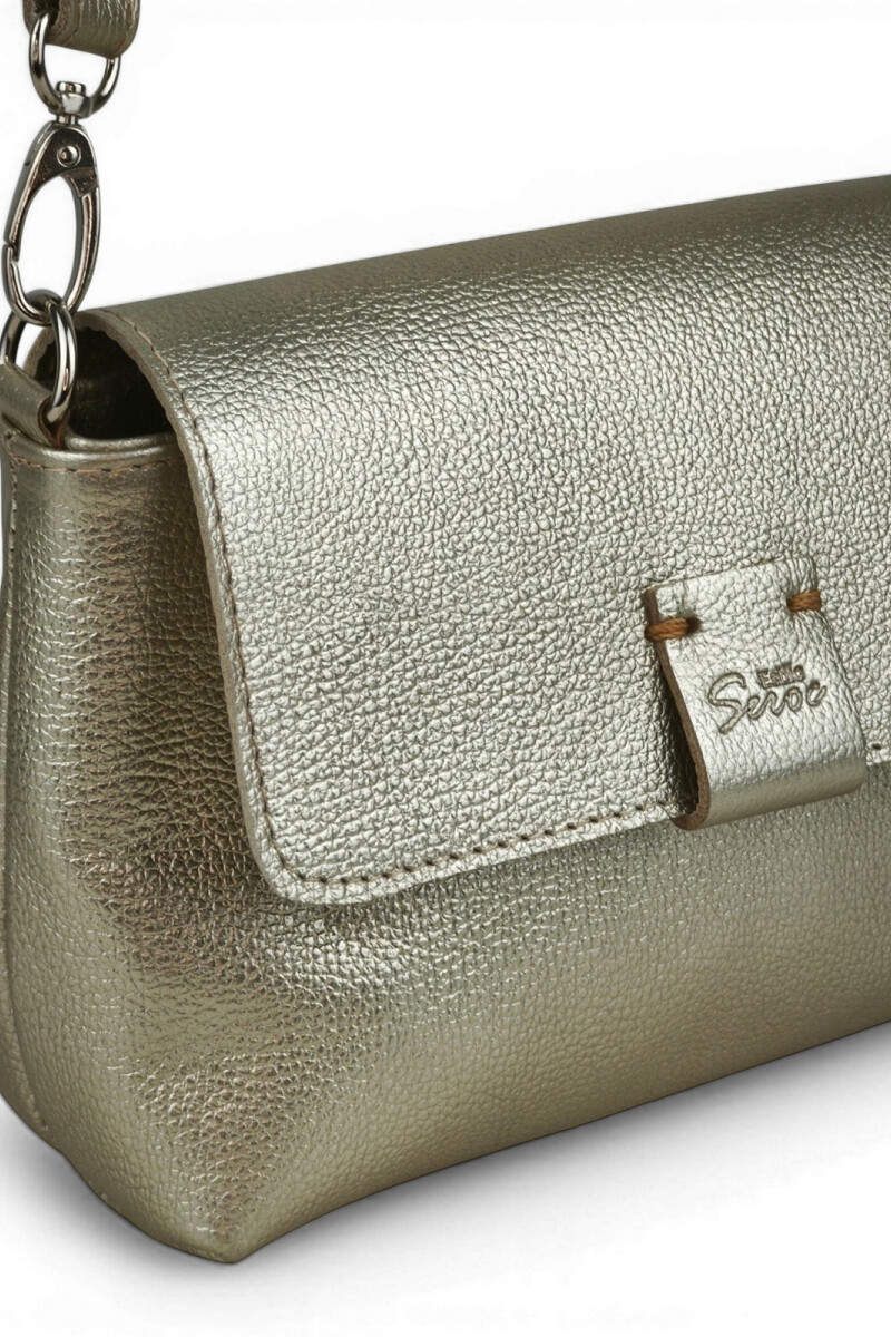 Morral con solapa chico Champagne