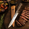Cuchillo Artesanal Acero de Carbono Mango Simil Ciervo y Vaina de Cuero N°12 Cuchillo Artesanal Acero de Carbono Mango Simil Ciervo y Vaina de Cuero N°12