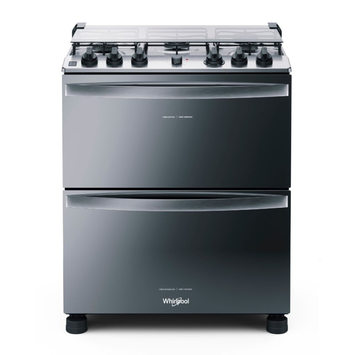 Cocina Whirlpool 5H WFD5 doble horno negra 