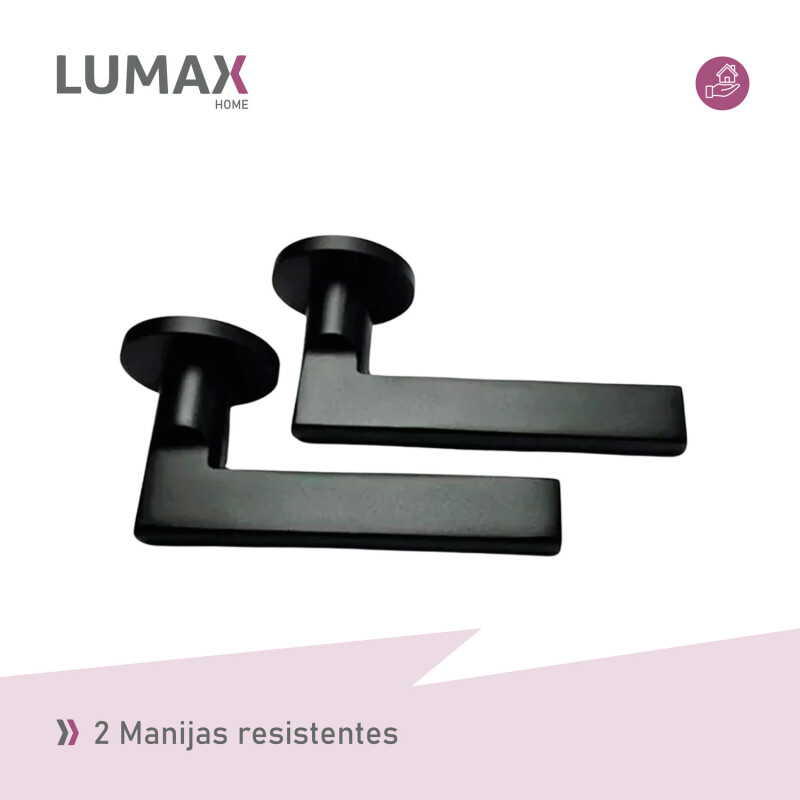 Cerradura Puerta Interior Metal Con 3 Llaves Lumax Negro
