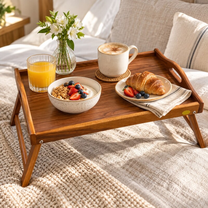 Bandeja de Madera de Cama Billi Bandeja de Madera de Cama Billi