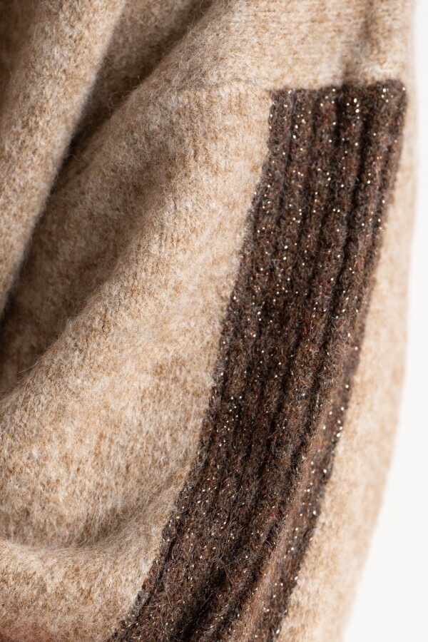 Polera Combinada Beige Melange