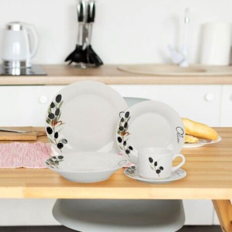 Juego de vajilla One Kitchen en porcelana x 20 piezas Olive