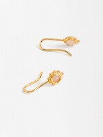 Pendientes Cortos Con Piedras - Plata De Ley 925 rosa