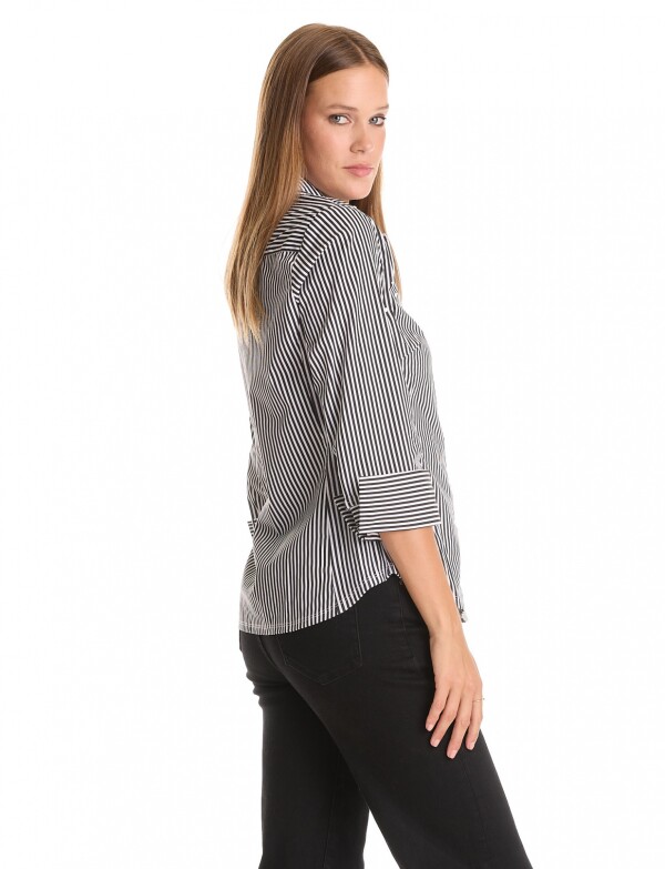 Camisa Perlas Lineas NEGRO/BLANCO