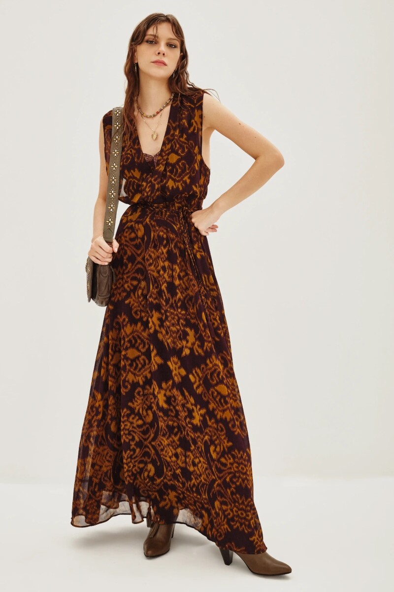 Vestido Cebra Banjar Marron