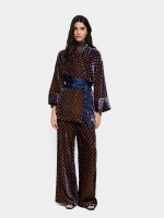 Kimono Aterciopelado Estampado De Círculos multicolor
