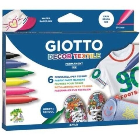 Marcadores Textil Giotto x6 colores Marcadores Textil Giotto x6 colores