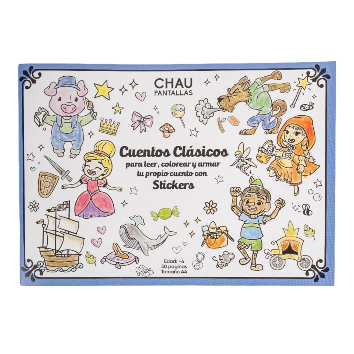 Libro para Colorear Cuentos Clasicos con Stickers 