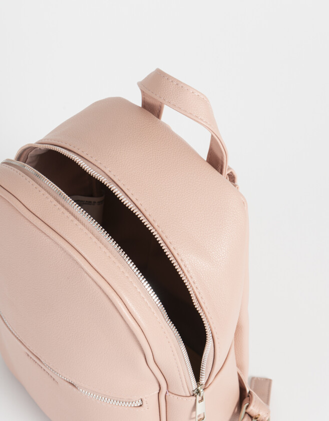 Mochilas Special Price Clasico Mochila De Cuerina Con Bolsillo - Rosa Viejo