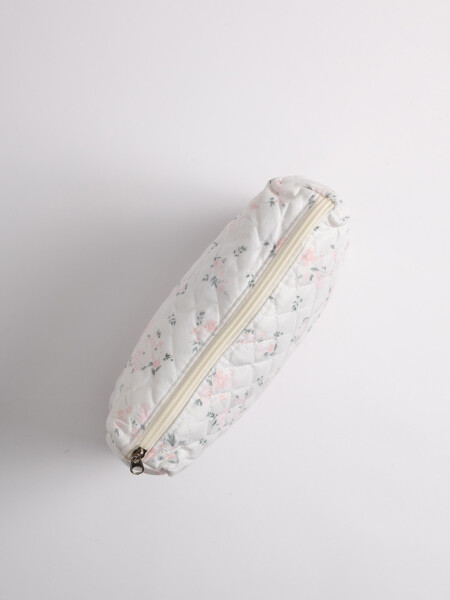 Necessaire capitoneado estampa Flores