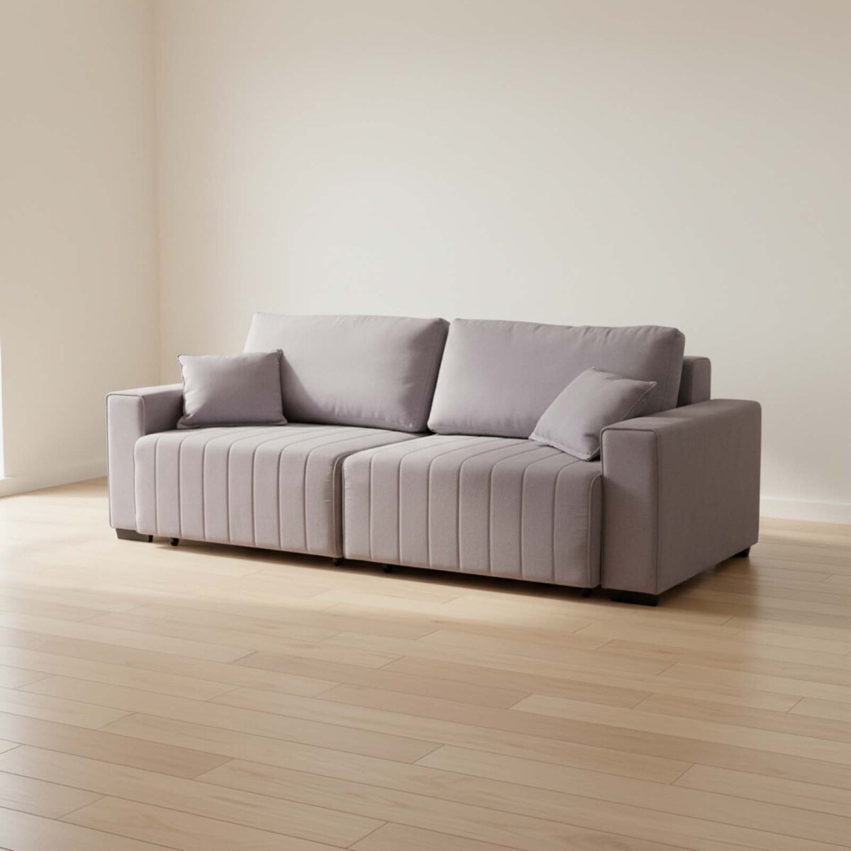 SOFA RETRÁCTIL - 3 CUERPOS TELA GRIS CONNECTICUT 