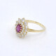 Anillo En Oro 18K, Rubi Y Brillantes Anillo En Oro 18K, Rubi Y Brillantes