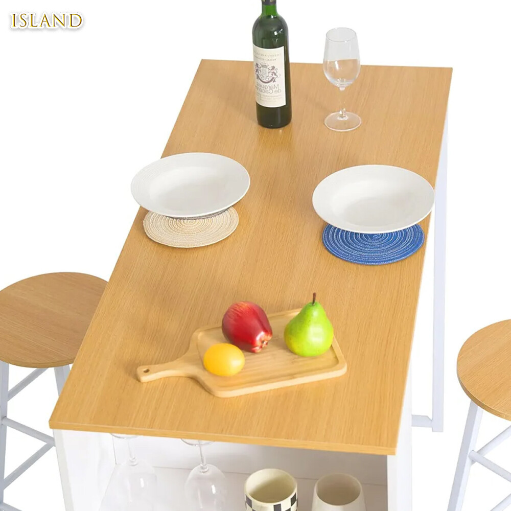 Barra Desayunador Con 2 Bancos Negro