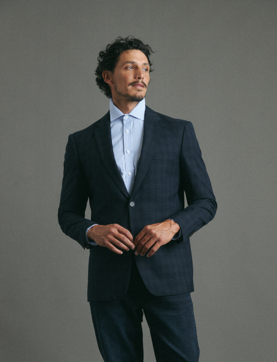 SACO HARRINGTON LABEL - Azul Oscuro 