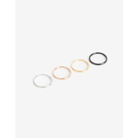 Sets Anillos Metal Combinacion bicolor
