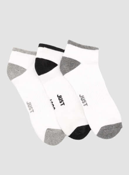 Pack x3 medias ciclista half terry talón Blanco