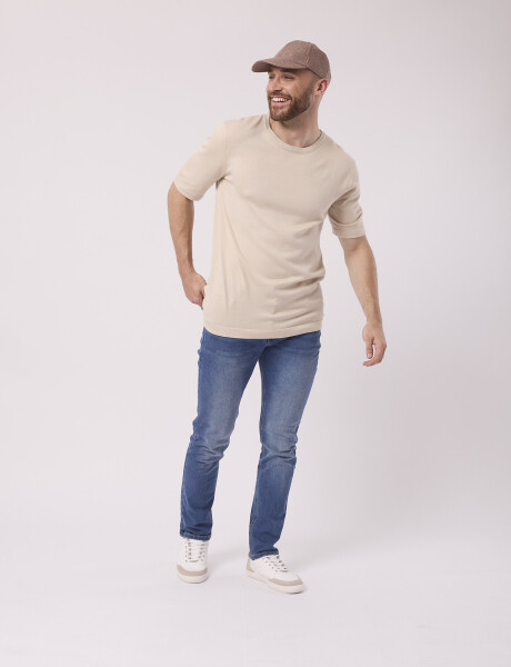 T-shirt tejida beige