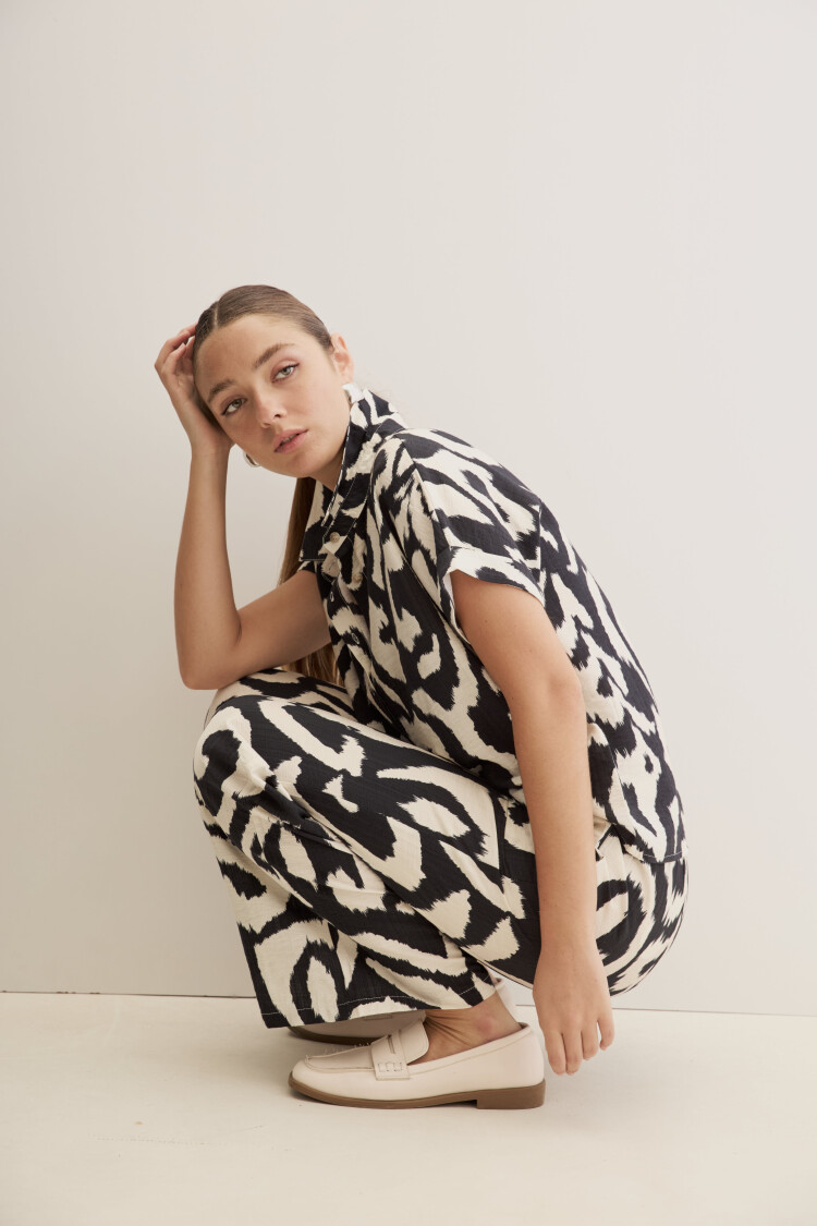 PANTALÓN SALOME PRINTED Negro/Blanco