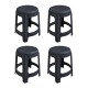 Set x4 Banqueta simil ratán NEGRO