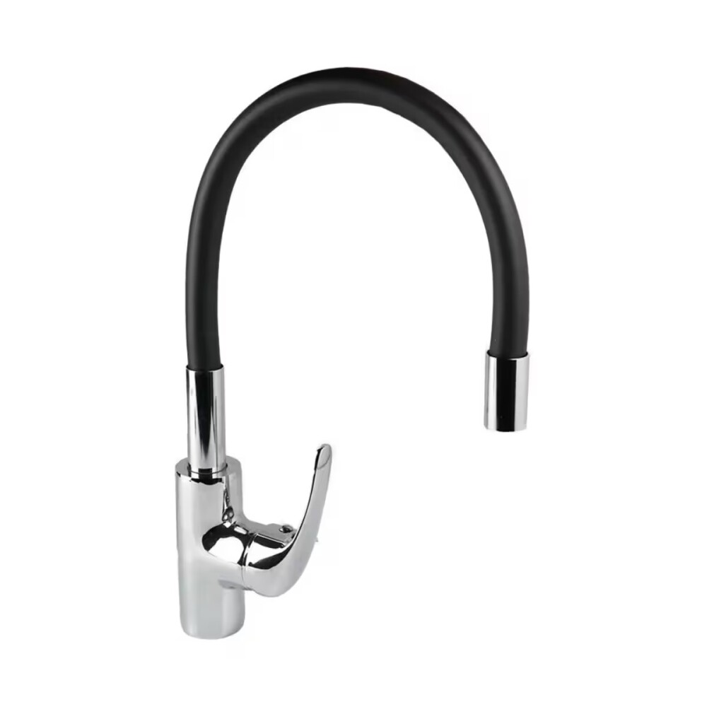 Grifería de Cocina Monocomando de mesada pico Flexible Negro Murdock Cromado Brillante Grifería De Cocina Monocomando De Mesada Pico Flexible Negro Murdock Cromado Brillante