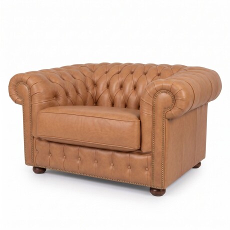 Sofá Chesterfield Novo - Cuero Básico - 1 cuerpo Camel - (Preventa)