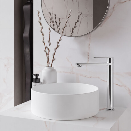 GRIFERIA LAVATORIO ALTO EN BRUSHED NICKEL - SERIE SALEMI GRIS-BRUSHED NICKEL