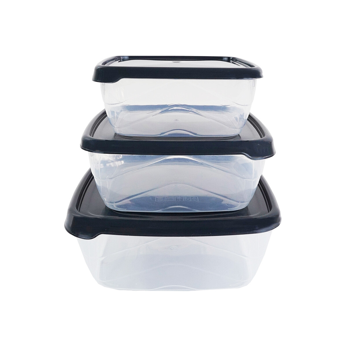 Recipiente x3 de plastico con tapa 
