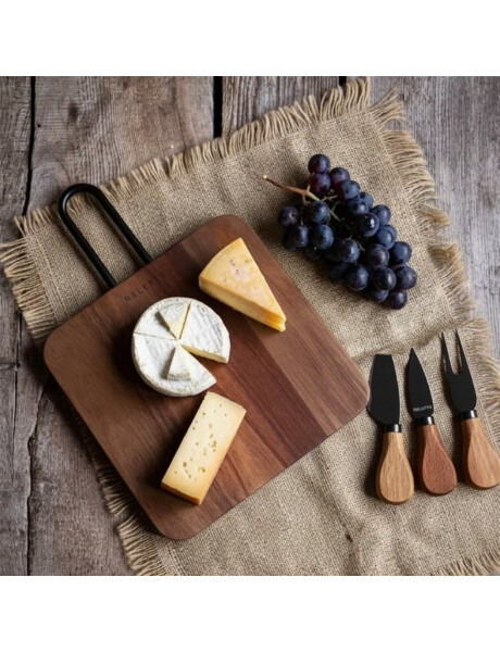 SET TABLA MADERA + 3 ACCESORIOS DE QUESO 20.3X20.3X1.5CM SET TABLA MADERA + 3 ACCESORIOS DE QUESO 20.3X20.3X1.5CM