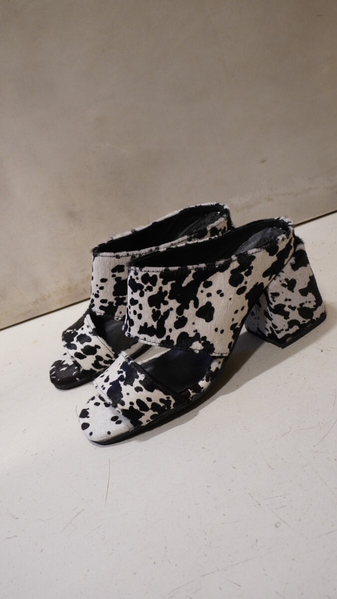 Firework Print Heels - Crudo / Negro 