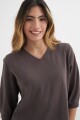 Sweater manga 3/4 TOSTADO