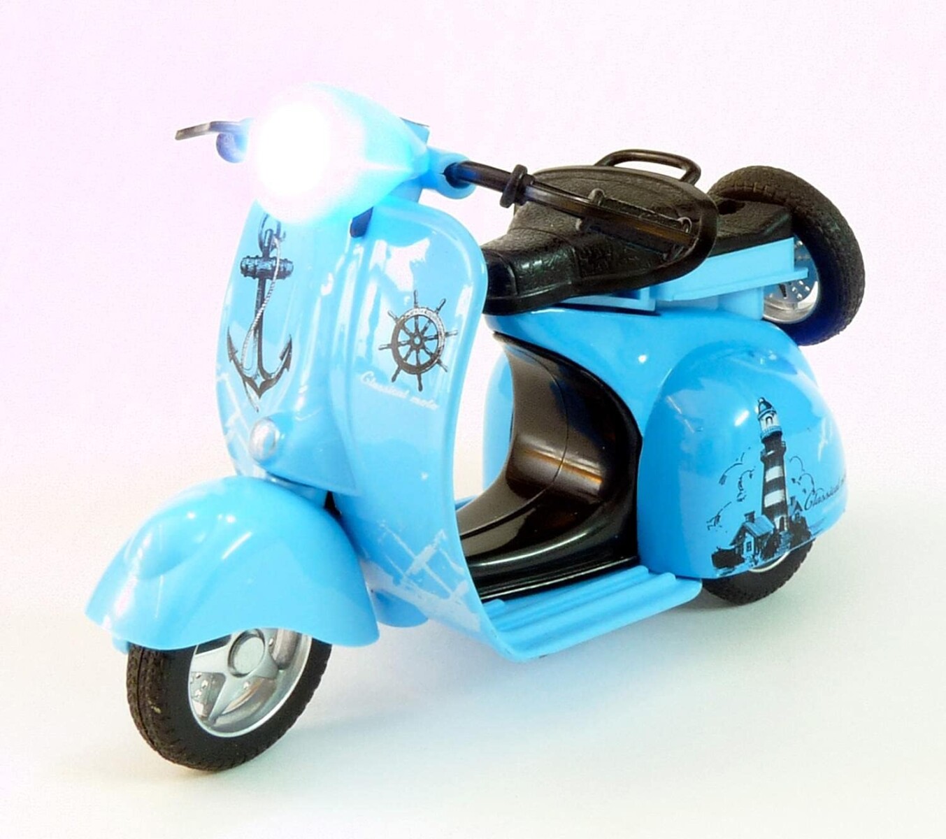 Motos a escala pull back con luz - azul 