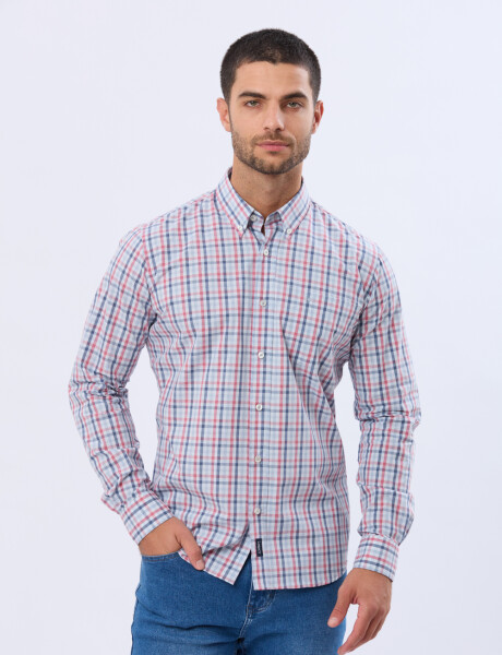 CAMISA SPORT A CUADROS Rojo
