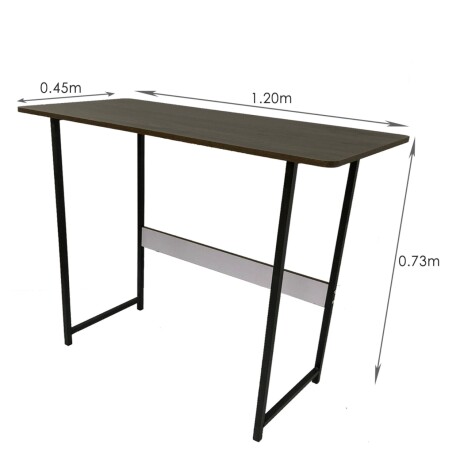 Escritorio en Madera Mdf Y Metal 1,20m X 0,45m Marron