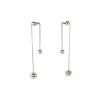 Caravanas Colgante Bola Doble de Plata- Plata 925- Sin Piedra- CA4103 sinpiedra