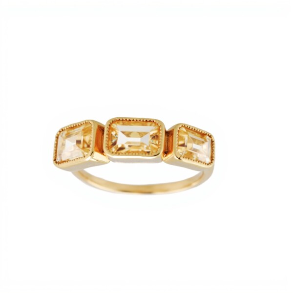 Anillo Trilogy-Plata rodinada con micra oro 18k-Piedra Citrino-AN2003 conpiedra