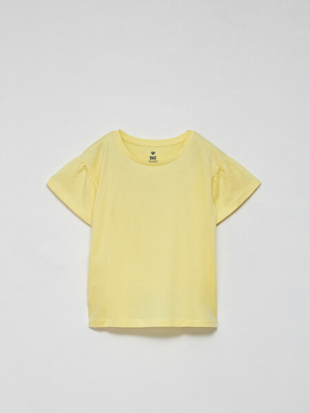 Camiseta manga corta volado Amarillo